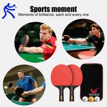 Long Handle Table Tennis Racket Set - With Storage Bag And 3 Ping Pong Balls, Portable Table Tennis Racket Set, Premium Table Tennis Player Set For Indoor And Outdoor Play - 2 Long-handled Rackets With 3 Balls and Storage Bag - View 4