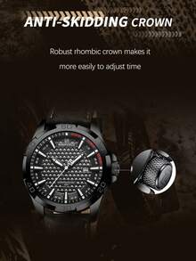 Đồng hồ nam thời trang NAVIFORCE, dây da, chống nước, thể thao, có lịch - Tất cả màu đen - Xem 11