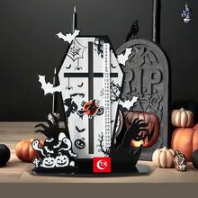 1 Stück Halloween Countdown Kalender, Hausförmig mit Fledermäusen, gruselige Dekoration für Halloween Zuhause, Outdoor, Party, unheimlich, gruselig, gespenstisch, dunkel, Trick or Treat