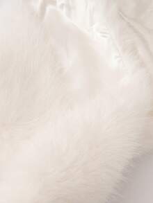 1pc Handmade Women's Solid Color Faux Collar Luxury Faux Mink Fur Scarf, Elegant Warm Accessory For Daily, Business, Wedding, Party, With Hidden Clasp (Warm Tip: Green Color Out Of Stock) - White - View 2