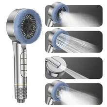 1pc/3pcs High Pressure Shower Head, Bathroom Shower Filter Spray Massage Handheld Shower Head/Set With 1.5m Shower Hose & ABS Holder Set
