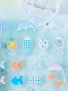 1pc/2pcs Random Korean Vintage Button Mini Strawberry Apple Epoxy Sticker Set, Cute Decorative Stickers For Scrapbooking/Planner