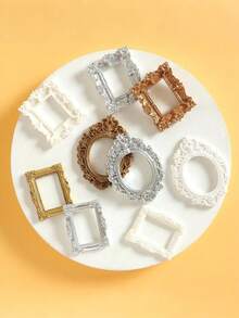 10个/1个复古奢华巴洛克风格树脂相框装饰，圣诞DIY童话娃娃屋迷你相框装饰，适合圣诞娃娃展示，送给家人和朋友的惊喜礼物，珠宝店景观配件