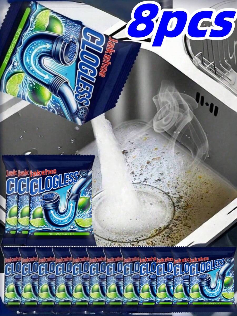 8/4/1 Pack Drain Cleaner, Suitable For Cleaning Toilet, Bathroom Tub, Kitchen Sink, Toilet Drain Clogging And Odor Removal, Great Gift For Friends And Family. Bathroom & Kitchen Pipe Clog Remover, Super Strong Drain Unblocker, Unclogs Sink, Toilet And Pipes In Seconds (Priority To Send Upgraded Version)
