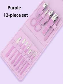 16pcs Professional Stainless Steel Manicure And Pedicure Set, Includes Nail Clipper, Scissor, Ear Pick And Travel Kit, Foot And Beauty Care Tools For Experts