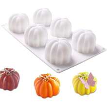 Khuôn silicon hình quả bí ngô 6 khoang, khay nướng bánh cupcake, khuôn làm bánh mousse, khuôn trang trí bánh nhà bếp, khuôn fondant cho lễ Halloween - Nhiều màu - Xem 2