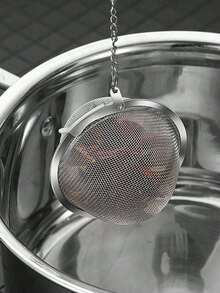 1pc Stainless Steel Spice Strainer Ball,Stainless Steel Seasoning Ball, Household Tea Ball - Multicolor - View 2