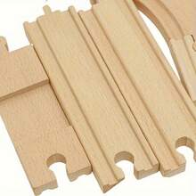 50-teiliges Holzeisenbahn-Set, markenübergreifendes kompatibles Holzeisenbahn-Set mit Anschlussadaptern als Oster- und Geburtstagsgeschenk