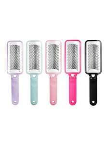 1pc Foot File Set - Stainless Steel + Fine Foot File - Salon Grade Cracked Heel Scrubbing Tool - Dry & Wet Use To Remove Dead Skin, Corns, Calluses - Multicolor - View 1