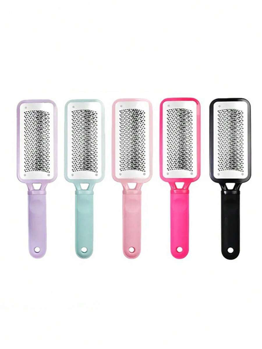 1pc Foot File Set - Stainless Steel + Fine Foot File - Salon Grade Cracked Heel Scrubbing Tool - Dry & Wet Use To Remove Dead Skin, Corns, Calluses - Multicolor - View 1