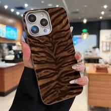 Tiger Stripe Mobile Phone Case, Designed With A Furry Texture And Bold Patterns, Suitable For IPhone 16, 15, 14, 13, 12 And 11 Pro Models, Made Of TPU Material, And Provides Shockproof Protection. Ideal For Animal Lovers, Fashion Enthusiasts, Birthdays, Seasonal Gifts, And Special Occasions. - 灰色CZ - 查看 6
