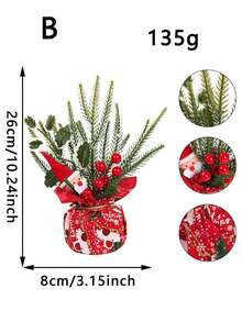 1PC Mini Christmas Tree, Christmas Pine Needle Bonsai, Christmas Desktop Fireplace, Home Decoration Christmas Decorations Room Decor Winter Christmas Decorations Home Christmas Gifts Christmas Decor - Christmas Tree - View 4