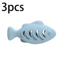 3pcs Silicone Fish-Shaped Cat Chew Toy - Interactive Treat Dispenser, Puzzle Snack Pet Toy For Dental Health, No Batteries Needed, Materials, Interactive Cat Toys