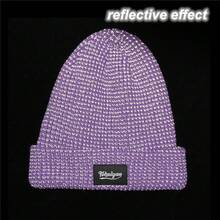TOHUIYAN Magical Reflective Knitted Hats High Visibility Winter Warm Fleece Ski Caps Women Men Skullies Beanie Hat For Night Running Walking Cycling - A - View 11