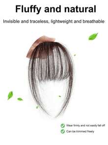 1pc Clip-On Bangs, Synthetic Clip-On Air Bangs, One-Piece Bangs, Clip-On Bangs, Dark Brown Hair Accessory, Women Clip-On Bangs, Black Straight Air Bangs With Sideburns, Claw Clips, Hair Claws, Hair Slide, Hair Barrettes, Clips For Hair, Hair Accessories