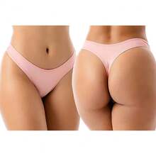 Kit Of 10 Cotton Thong Panties, Non-Marking, Sexy Panties - 彩色 - 查看 4