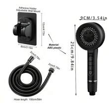 1 件/3 件带过滤器的高压淋浴喷头、浴室手持淋浴喷雾器、按摩花洒淋浴喷头（带 1.5 米淋浴软管和 ABS 支架套装）