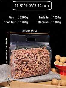 1/5 Stücke wiederverwendbare wiederverschließbare Lebensmittel-Aufbewahrungsbeutel - Dicke transparente Plastik-Reißverschlussbeutel, vollständiger Reißverschluss, stehend, geeignet für Gefrierfach, ideal für Snacks, Nüsse, Samen, Süßigkeiten, Tee, Nudeln, Getreide, Pilze und mehr - strapazierfähige Küchen-Aufbewahrungsbeutel für Reisen, Verpackung und Küche