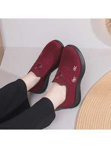 Novos Sapatos Esportivos Casuais Respiráveis, Sapatos para Caminhada com Sola Macia para Mães de Meia-Idade e Idosas