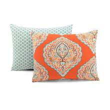 LUSH DECOR Harley Reversible Cotton Duvet Cover Tangerine 3Pc Set King Halloween-Fall Decor-Room Decor - Quýt - Xem 7