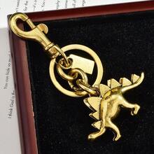Vintage Creative Dinosaur Skeleton Keychain Colorful Pendant Fashion Bag Charm Ideal For Key Ring And Handbag Decoration IE5T - Silver - View 6