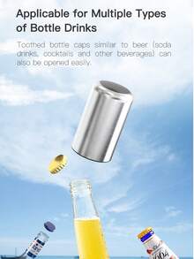CLITON Stainless Steel Beer Bottle Opener, Automatic Push Down No Damage To Bottle Cap, Quick To Open Small Portable Bottle Cap Openers For Home Bars Picnic Camping Hiking,Wine Gifts For Men