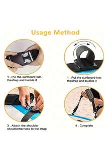 Kayak Shoulder Strap, Surfboard Paddle Board Accessories, Hands-Free Carrying Strap For Boards - Black - View 5