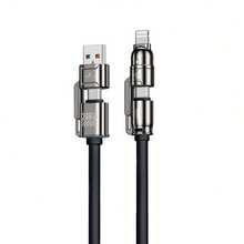 4合1 USB充電線，最大輸出 240W 多功能 USB-C 快充線。配備 Type-C/USB-A/Lightning 接頭，相容 iPhone 16/15/14/13、Galaxy 及其他設備。240W 最大 4合1 快充線，雙介面設計，支援三種充電模式：USB-A/Type-C/Lightning。適用於 iPhone 16/15/14/13/12/11 Pro Max - 彩色 - 查看 9