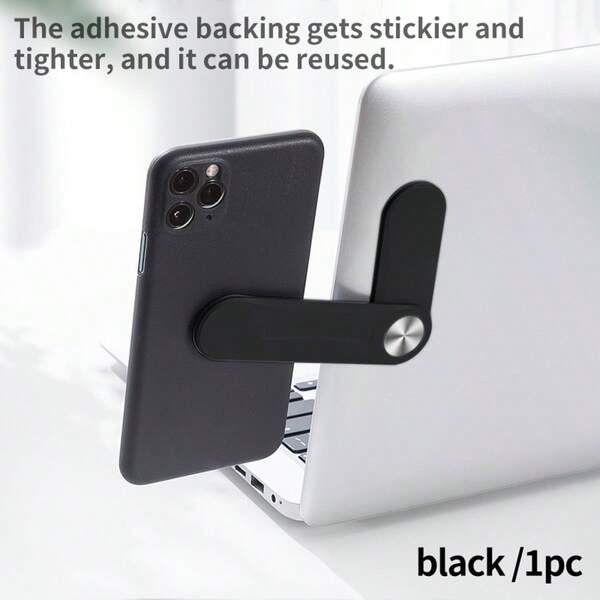 Black Portable Metal Laptop Side Screen Phone Holder
