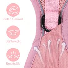 1 件装反光透气宠物胸背带牵引绳，背心式胸带，适用于狗猫，可用于猫/狗 - 粉色 - 查看 6