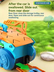 3-In-1 Dinosaur Transformation Swallowing Triceratops Engineering Transport Vehicle, Indoor/Outdoor, Foldable Storage, Track Sliding, Parent-Child Interaction, Educational Toy For 3-12 Years Old Boys And Girls, Christmas Gift (Model And Color Random) - Multicolor - View 4