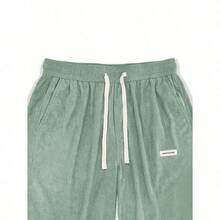 Men's Solid Color Casual Everyday Trousers Men's Streetwear Pants, Boy Friend Gifts, Back To School - 青碧色 - 查看 4