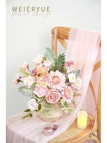 Caja combinada de flores artificiales rosas para decoración de bodas, flores falsas para decoración, flores de seda para decoración de interiores, flores para pastel, flores falsas para manualidades - Feliz Navidad Rojo - Ver 11