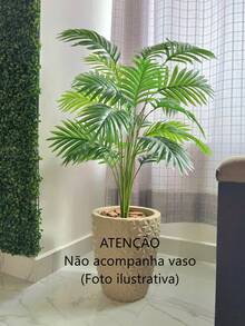 Artificial Palm Tree Plant With 24 Leaves Home Decoration Arrangement - màu xanh lá - Xem 2