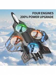 Avión Planeador Rc 2.4g Con Luces Led, Modelo Acrobático - Rojo - Ver 4