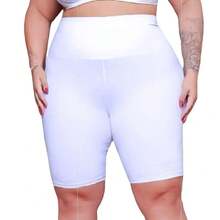 Women's White Bermuda Shorts Plus Size Suplex Cyclist/Gym Zero Transparency - White - View 2