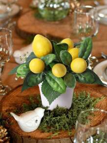 1pc/3pcs Lemon Potted Plant,PP Pot,PE Material,Green,Yellow,Gift,Table Decoration,Home Decoration,Garden Decoration,School Dormitory Office Decoration,Outdoor Party Event Holiday Birthday Party Decoration,Home Door Hotel Restaurant Living Room Bedroom Wedding Kitchen Garden Decoration,Suitable For Valentine's Day,Spring/Summer Decoration,Spring Festival Decorative Ornaments,Green Decoration Back To School Room Decor School Supplies