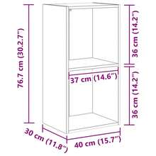 Bücherregal Räuchereiche 40x30x77 cm Holzwerkstoff
