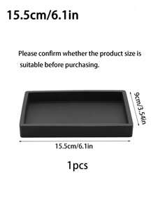 3M 1入組黑色矽膠浴室收納盤,梳妝臺盤,馬桶水箱盤