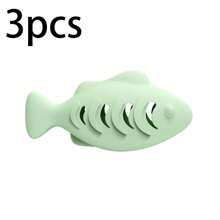 3pcs Silicone Fish-Shaped Cat Chew Toy - Interactive Treat Dispenser, Puzzle Snack Pet Toy For Dental Health, No Batteries Needed, Materials, Interactive Cat Toys