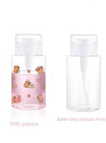 زجاجة سفر قابلة لإعادة التعبئة شفافة من البولي إيثيلين الرفيع المقاوم للتلف بنمط كابيبارا الكرتوني مع زهور وطباعة دونات، موزع مزيل المكياج، زجاجة موزعة بسعة 3.38 أونصة/6.76 أونصة مع مضخة محمولة لمزيل طلاء الأظافر والمنعش والمكياج، تصميم قبة، غسل باليد فقط، قابلة لإعادة الاستخدام، زجاجة مزيل المكياج، ملحق سفر، ضروريات السفر الأساسية للعطلات والرحلات