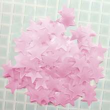 100pcs/200pcs, Decorative Stickers, 3D Luminous Star Stickers, 3cm Plastic Self-Adhesive Fluorescent 3D Wall Stickers For Children's Rooms, Luminous Stickers Room Decor Wall Decor