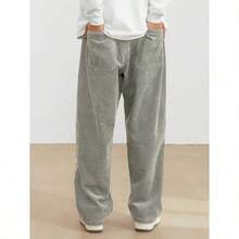 Men's Solid Color Casual Everyday Trousers Men's Streetwear Pants, Boy Friend Gifts, Back To School - 淺灰色 - 查看 2