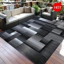 1pc Luxurious Crystal Velvet Area Rug - 800gsm, Backing, Machine Washable - Perfect For Christmas Decor, Nordic Geometric Design In Black & Gray - Ideal For Living Room, Bedroom, Kitchen, And More