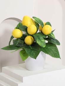 1pc/3pcs Lemon Potted Plant,PP Pot,PE Material,Green,Yellow,Gift,Table Decoration,Home Decoration,Garden Decoration,School Dormitory Office Decoration,Outdoor Party Event Holiday Birthday Party Decoration,Home Door Hotel Restaurant Living Room Bedroom Wedding Kitchen Garden Decoration,Suitable For Valentine's Day,Spring/Summer Decoration,Spring Festival Decorative Ornaments,Green Decoration Back To School Room Decor School Supplies