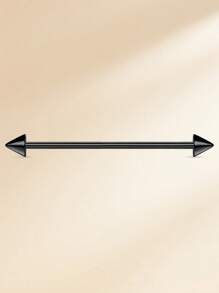 1pc Funky Stainless Steel Spiked 14G Industrial Barbell For Women Men For Daily Decoration, 32/35/38mm Industrial Piercing Jewelry Cartilage Earring Helix Conch Tragus Iindustrial Bar