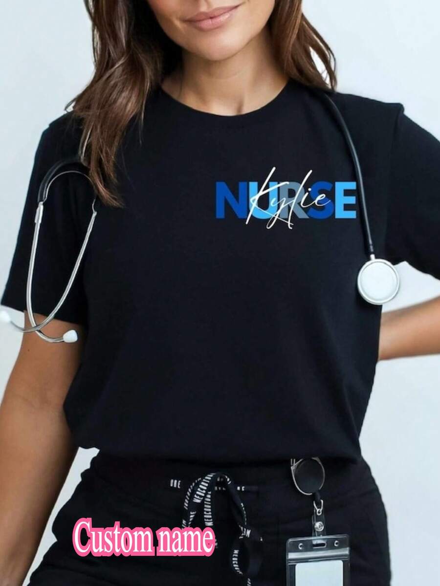 1pc Personalized Nurse Shirt Custom RN Nurse T-Shirt RN Nurse Tshirt Registered Nurse T Shirt ER Nurse Tee Nurse Appreciation Gift Rn Nurse Gift