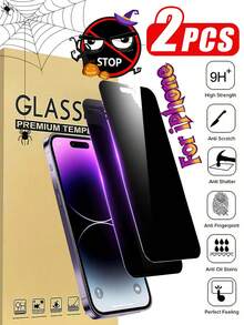 2 piezas de protector de pantalla de vidrio templado anti-espionaje, compatible con la serie iPhone, cobertura de pantalla completa, protector de pantalla de privacidad, anti-arañazos, anti-colisión, adecuado para iPhone 11/12/13/14/15/16/16 Plus/16 Pro/16 Pro Max/16e/17 Series, regalo de cumpleaños, familia, amigos, protector de pantalla de teléfono móvil, accesorios de teléfono móvil, Halloween, regalo de Halloween