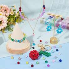 100pcs/200pcs 8mm Dual-Color Explosion Beads, Dual-Color Resin Beads For Handmade DIY Jewelry Accessories, Suitable For Bracelets, Necklaces, Earrings, Vases, Wishing Bottles, Filler - Pink - View 8