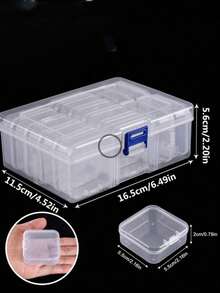 1pc Thick PP Material Transparent 8-Grid Metal Parts Storage Box With Removable Dividers, Suitable For Beads And Small Items Organization, Room Decor - Clear - View 9